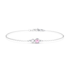 Generations 2-Stone Bezel Set Mother's Bracelet – 10K Rose Gold with Pink Tourmaline and Opal