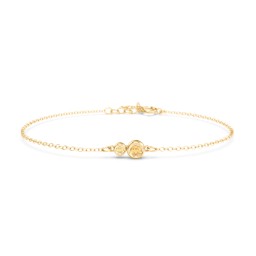 Generations 2-Stone Bezel Set Mother's Bracelet in 10K Solid Yellow Gold with Citrine