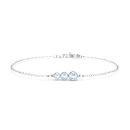 Generations 3-Stone Bezel Set Mother's Bracelet in 925 Sterling Silver