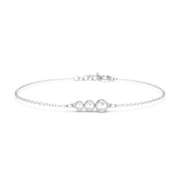 Generations 3-Stone Bezel Set Mother's Bracelet in 925 Sterling Silver with Cubic Zirconia
