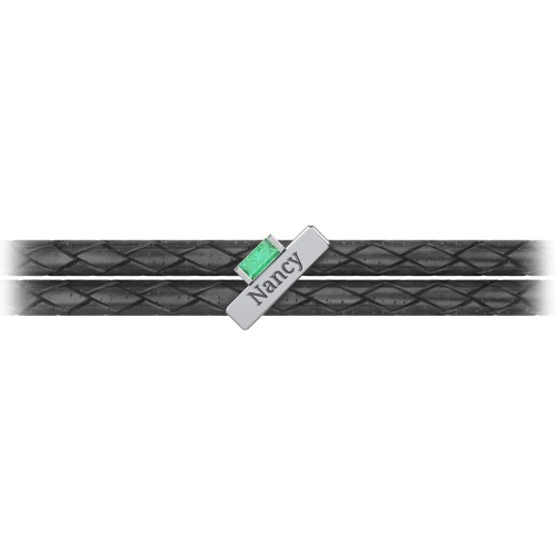 Engravable Sterling Silver Bar & Baguette Leather Bracelet – Sterling Silver with Emerald