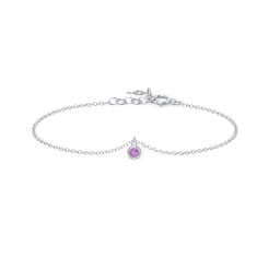 Bezel Set Gemstone Drop Bracelet - 1 Stone