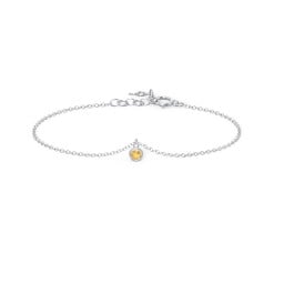 Bezel Set Gemstone Drop Bracelet - 1 Stone