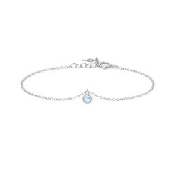Bezel Set Gemstone Drop Bracelet - 1 Stone in 925 Sterling Silver