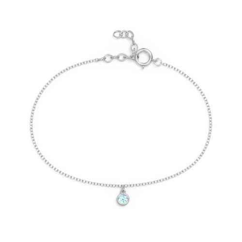 Bezel Set Gemstone Drop Bracelet - 1 Stone
