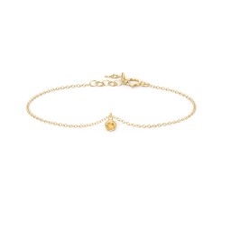 Bezel Set Gemstone Drop Bracelet - 1 Stone in 18K Gold Plated Silver with Citrine