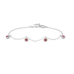 Bezel Set Gemstone Drop Bracelet - 4 Stone