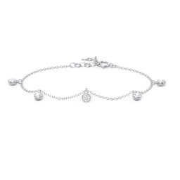 Bezel Set Gemstone Drop Bracelet - 5 Stone