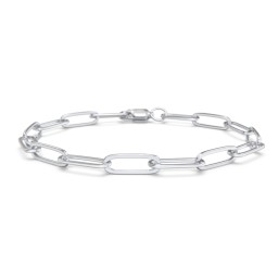 7" Bold Paper Clip Chain Bracelet in 925 Sterling Silver