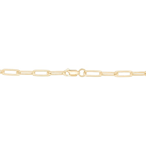 7" Bold Paper Clip Chain Bracelet – 10K Yellow Gold