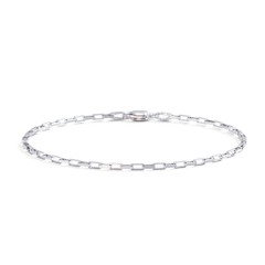 7.5" Long Box Chain Bracelet – Sterling Silver