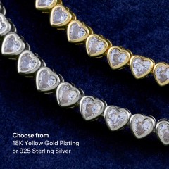 Heart Cubic Zirconia Tennis Bracelet