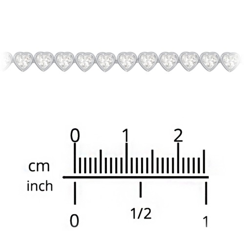 Heart Cubic Zirconia Tennis Bracelet – Sterling Silver