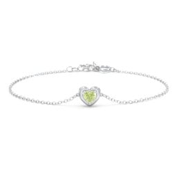 Puffy Heart Birthstone Bracelet