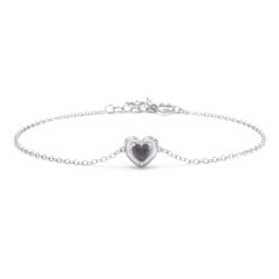 Puffy Heart Birthstone Bracelet