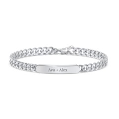 Engravable 7" Curb Link ID Bracelet – Sterling Silver