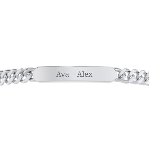 Engravable 7" Curb Link ID Bracelet – Sterling Silver