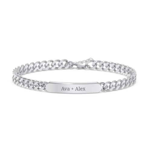 Engravable 7" Curb Link ID Bracelet – Sterling Silver