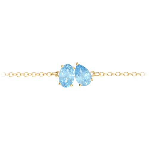 Toi et Moi Oval and Pear Gemstone Bracelet