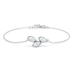 3 Marquise Birthstone Leaf Bracelet