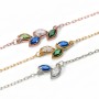 3 Marquise Birthstone Leaf Bracelet