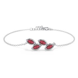 4 Marquise Birthstone Leaf Bracelet