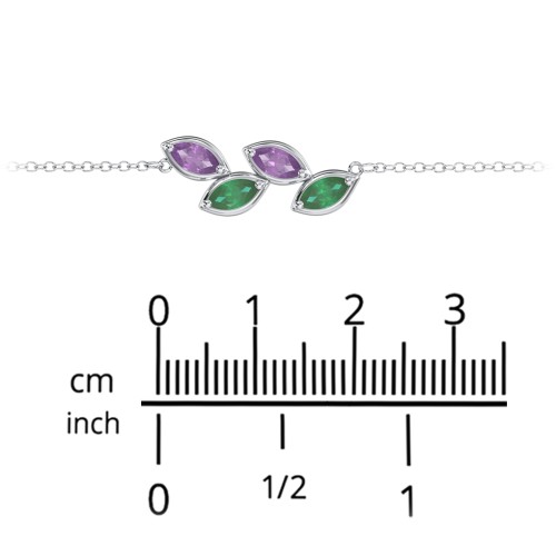 4 Marquise Birthstone Leaf Bracelet