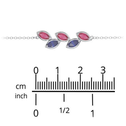 5 Marquise Birthstone Leaf Bracelet