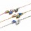 5 Marquise Birthstone Leaf Bracelet – 18K Gold Plated Silver with Pink Tourmaline, Cubic Zirconia, Blue Topaz, Lavender Premium Zirconia, and Peridot