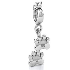 Engraved Kitty Prints Bracelet Charm – Sterling Silver