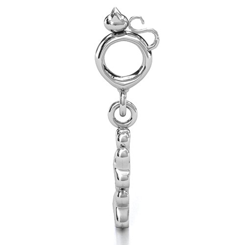 Engraved Kitty Prints Bracelet Charm – Sterling Silver