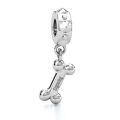 Engraved Dog Bone Bracelet Charm – Sterling Silver