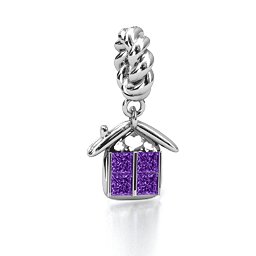 House of Love Bracelet Charm in 925 Sterling Silver with Amethyst