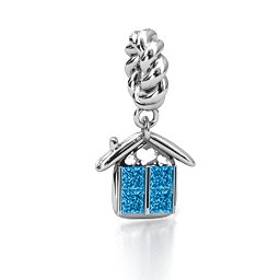 House of Love Bracelet Charm in 925 Sterling Silver with Blue Topaz