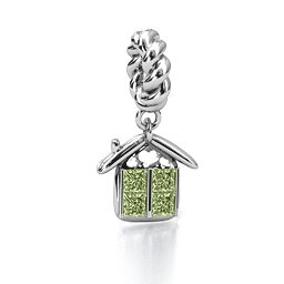 House of Love Bracelet Charm in 925 Sterling Silver with Peridot