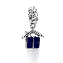House of Love Bracelet Charm in 925 Sterling Silver with Blue Sapphire