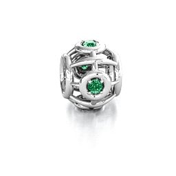 Portal Escapes Bracelet Charm in 925 Sterling Silver with Emerald