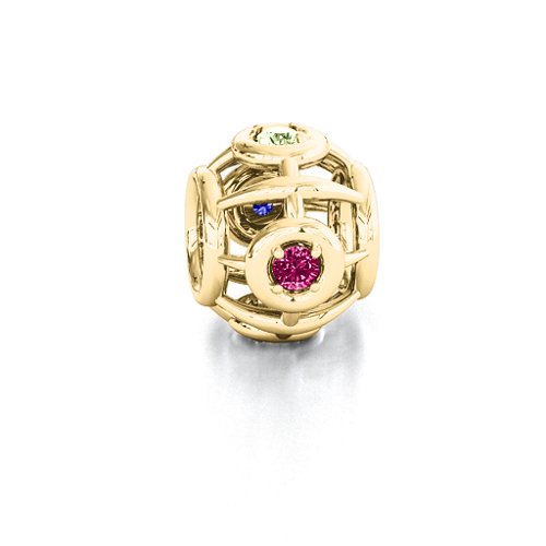 Portal Escapes Bracelet Charm – 10K Yellow Gold with Ruby, Emerald, Blue Sapphire, and Peridot