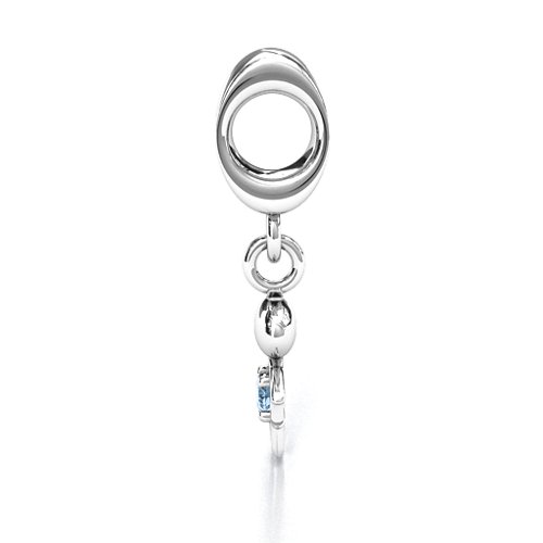 Happy Boy Bracelet Charm – Sterling Silver with Aquamarine