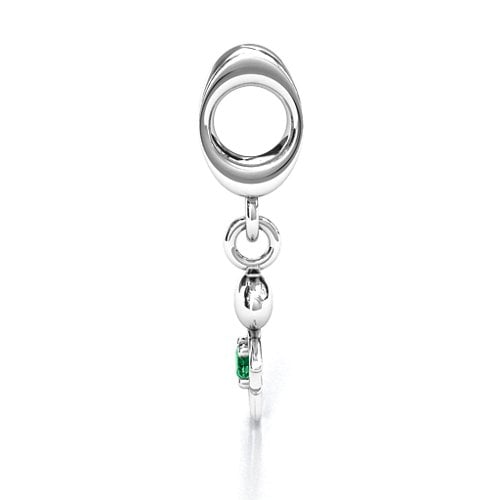 Happy Boy Bracelet Charm – Sterling Silver with Emerald