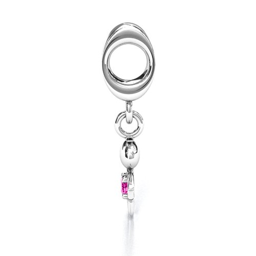 Happy Boy Bracelet Charm – Sterling Silver with Pink Tourmaline