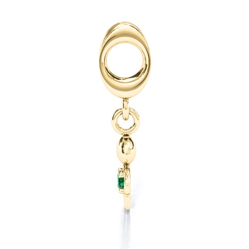 Happy Boy Bracelet Charm – 10K Yellow Gold with Emerald