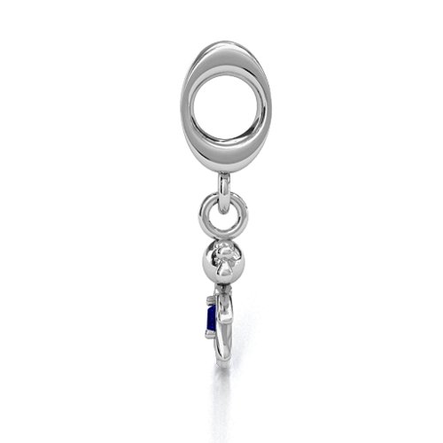 Happy Girl Bracelet Charm – Sterling Silver with Blue Sapphire