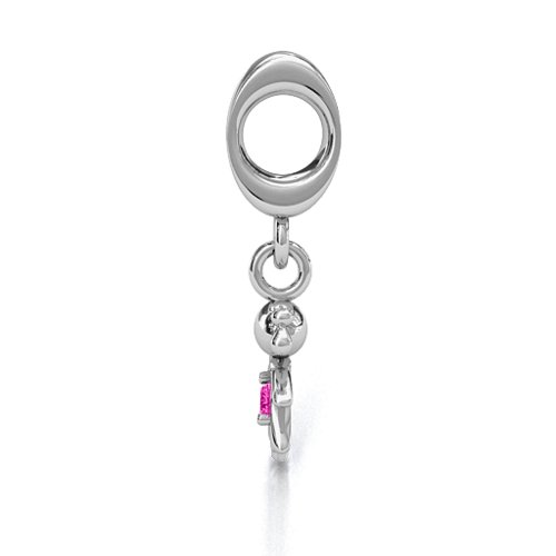 Happy Girl Bracelet Charm – Sterling Silver with Pink Tourmaline