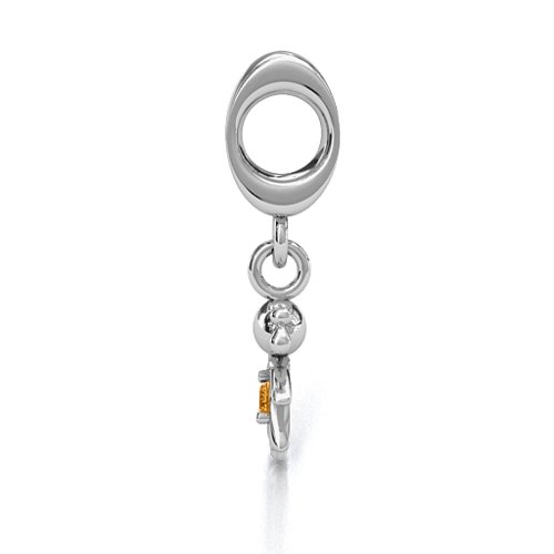 Happy Girl Bracelet Charm – Sterling Silver with Citrine