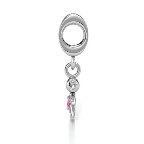 Happy Girl Bracelet Charm – Sterling Silver with Pink Tourmaline