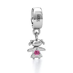 Happy Girl Bracelet Charm – 10K Yellow Gold with Emerald