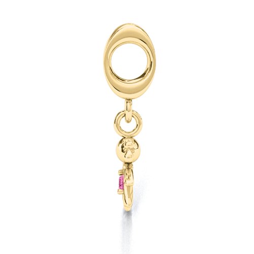Happy Girl Bracelet Charm – 10K Yellow Gold with Pink Tourmaline