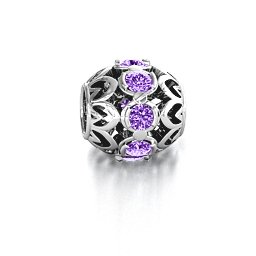 Zen Bracelet Charm in 925 Sterling Silver with Amethyst