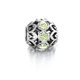 Zen Bracelet Charm in 925 Sterling Silver with Peridot